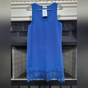 Blue Sleeveless dress with detail